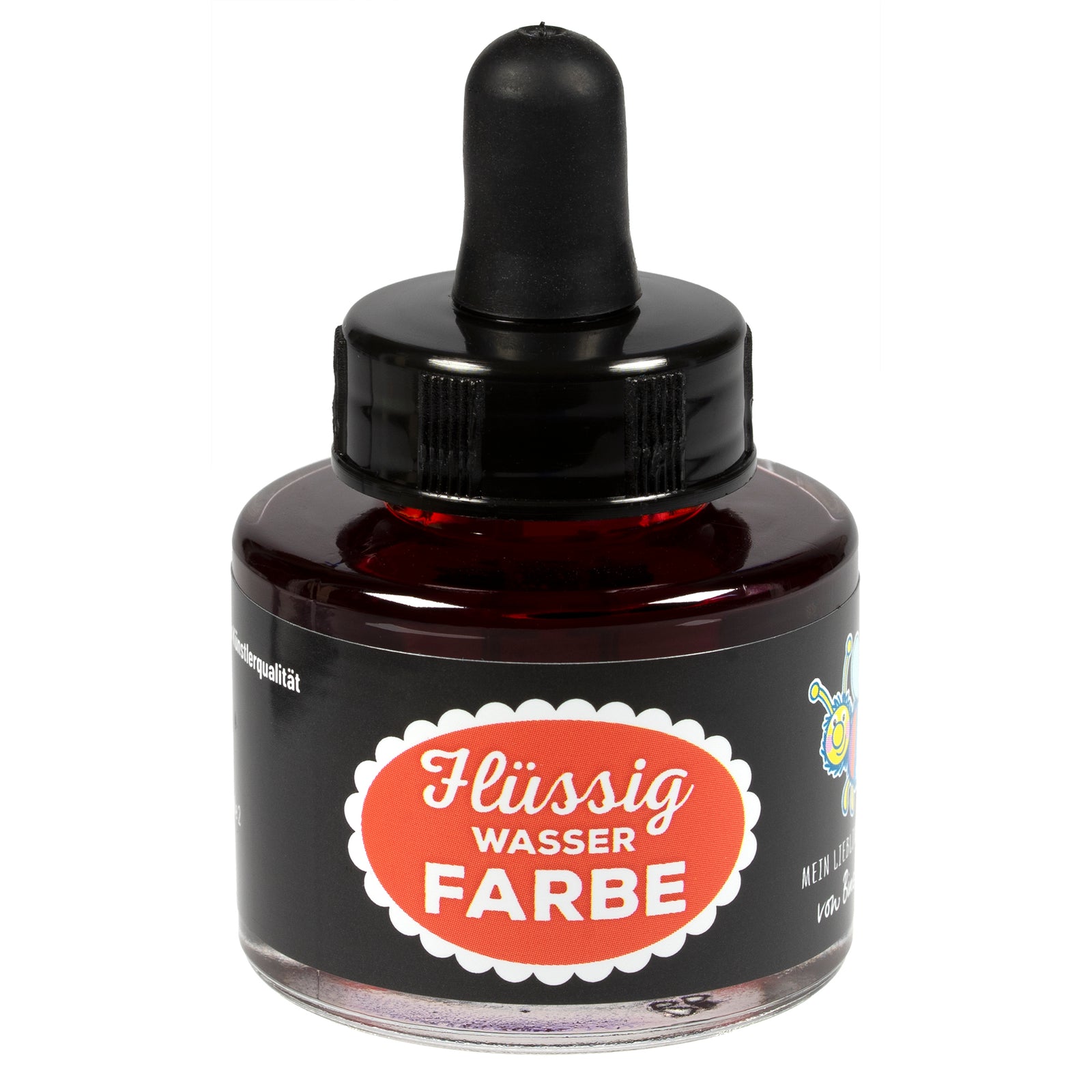 Flüssigwasserfarbe Rot in Glasflasche mit Pipette – hochpigmentierte flüssige Wasserfarbe für Malen, Basteln und kreative Projekte #farbe_rot