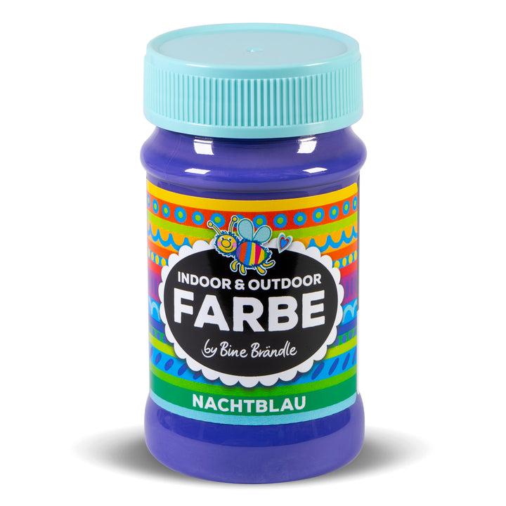 Nachtblaue Acrylfarbe in Kunststoffflasche für Bastelarbeiten im Innen- und Außenbereich 