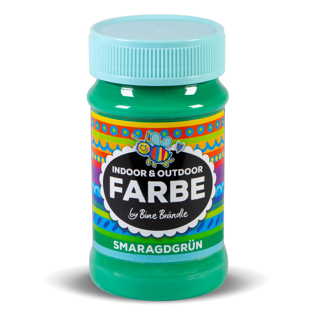 Smaragdgrüne Acrylfarbe in Kunststoffflasche für Bastelarbeiten im Innen- und Außenbereich 