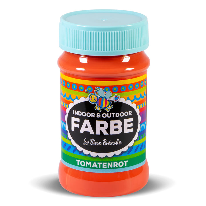 Tomatenrote Acrylfarbe in Kunststoffflasche für Bastelarbeiten im Innen- und Außenbereich 