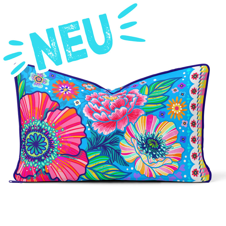 Lieblingskissen – Blumenzauber hellblau