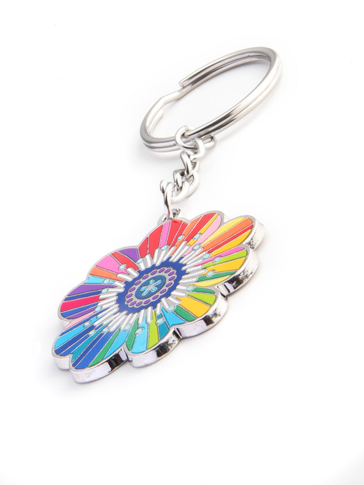 Schlüsselanhänger Blume Regenbogen