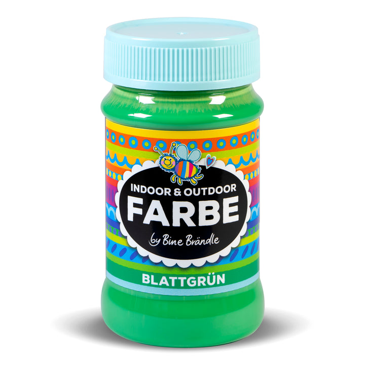 Blattgrüne Acrylfarbe in Kunststoffflasche für Bastelarbeiten im Innen- und Außenbereich 