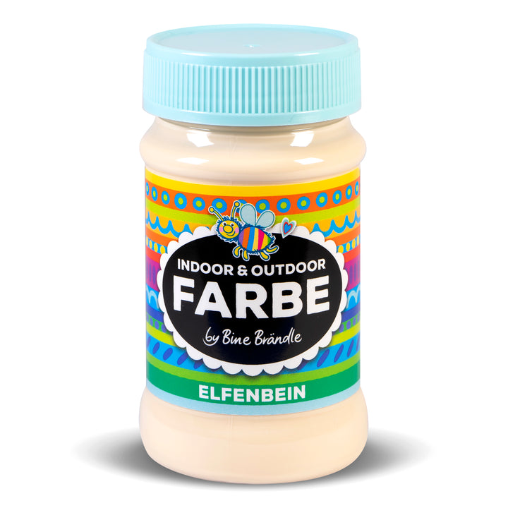 Elfenbein Acrylfarbe in Kunststoffflasche für Bastelarbeiten im Innen- und Außenbereich 