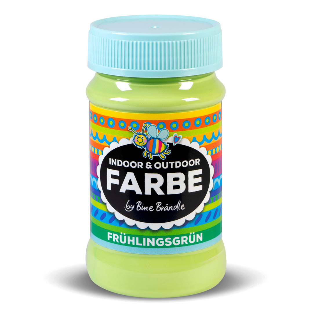 Frühlingsgrüne Acrylfarbe in Kunststoffflasche für Bastelarbeiten im Innen- und Außenbereich 