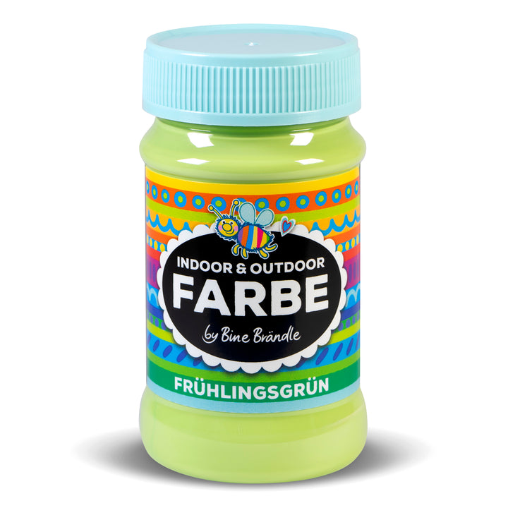 Frühlingsgrüne Acrylfarbe in Kunststoffflasche für Bastelarbeiten im Innen- und Außenbereich 