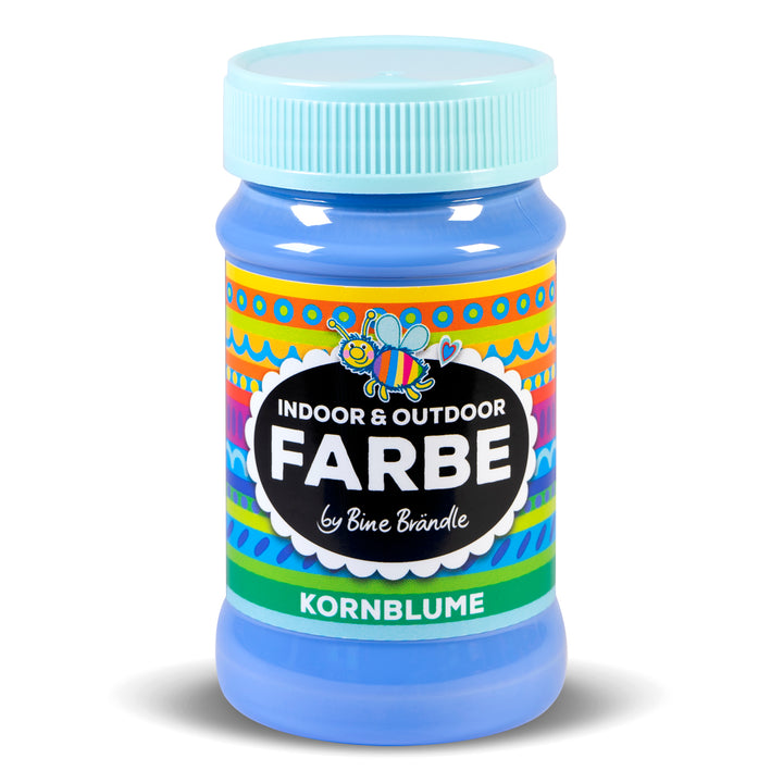 Kornblumenfarbene Acrylfarbe in Kunststoffflasche für Bastelarbeiten im Innen- und Außenbereich 