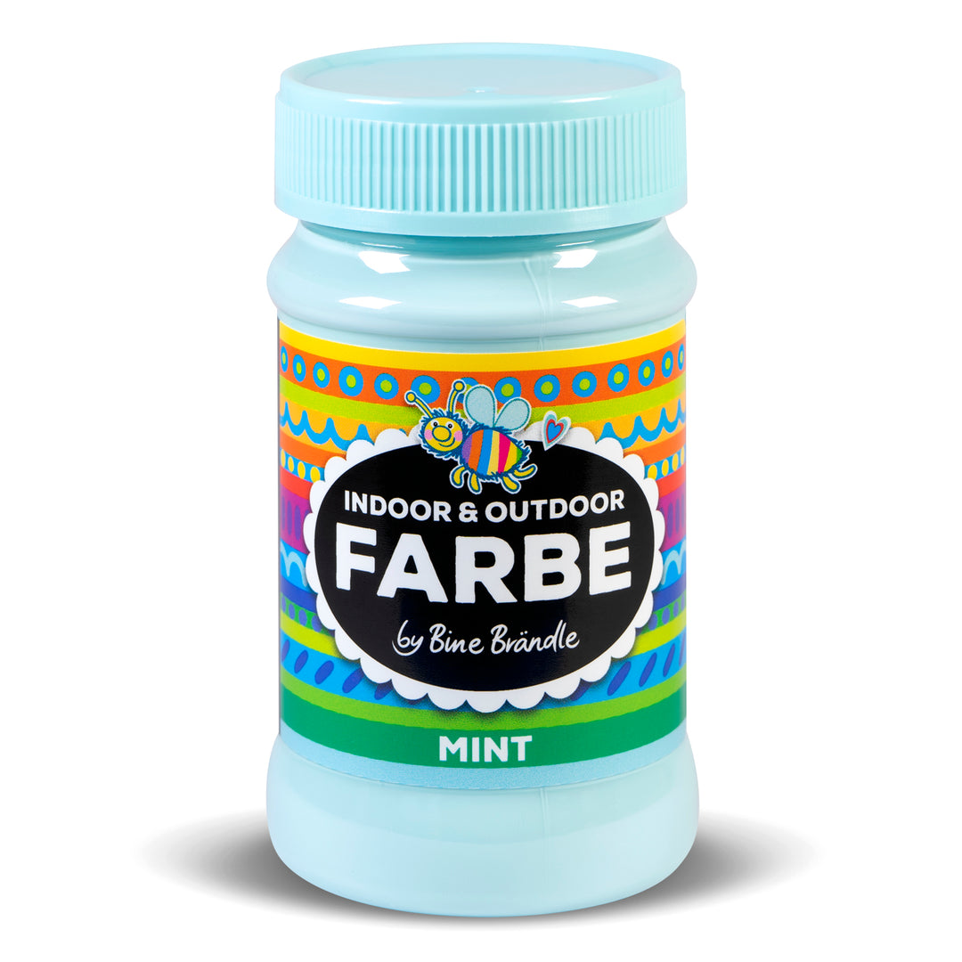 Minte Acrylfarbe in Kunststoffflasche für Bastelarbeiten im Innen- und Außenbereich 