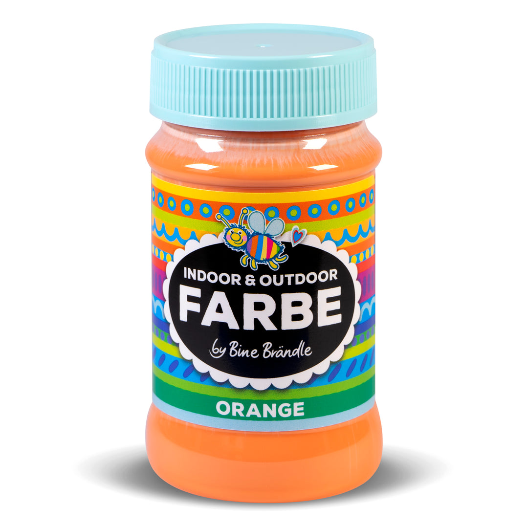 Orange Acrylfarbe in Kunststoffflasche für Bastelarbeiten im Innen- und Außenbereich 