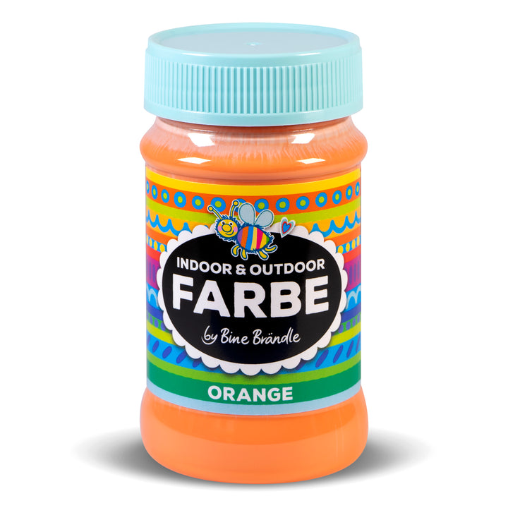 Orange Acrylfarbe in Kunststoffflasche für Bastelarbeiten im Innen- und Außenbereich 