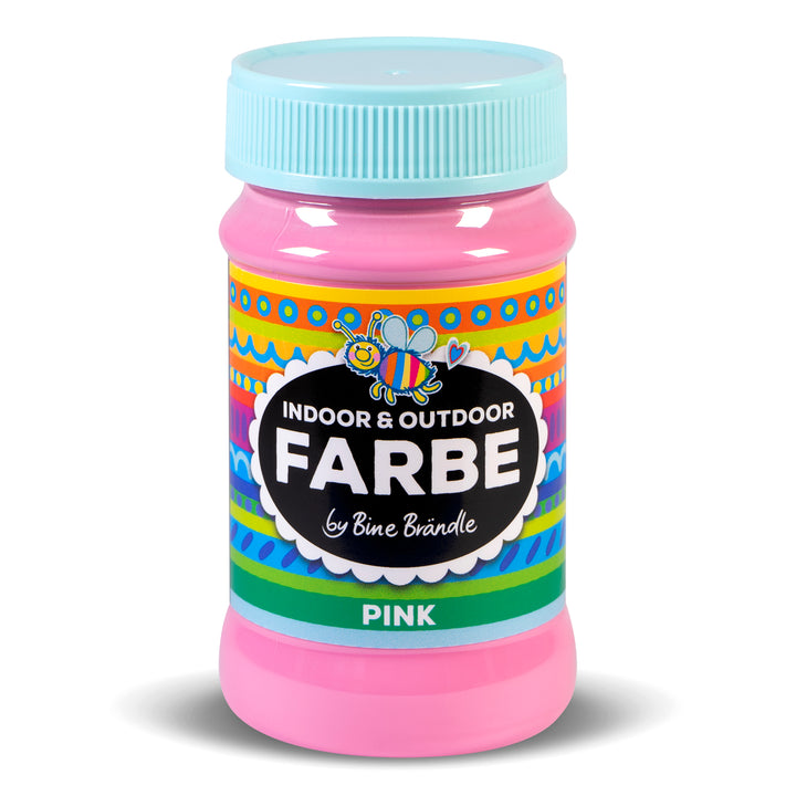Pinke Acrylfarbe in Kunststoffflasche für Bastelarbeiten im Innen- und Außenbereich 