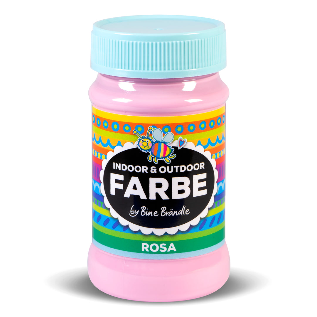 Rosa Acrylfarbe in Kunststoffflasche für Bastelarbeiten im Innen- und Außenbereich 