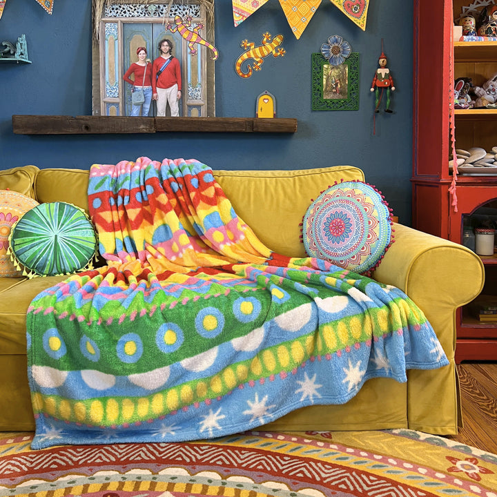 Kuscheldecke Regenbogenbunt